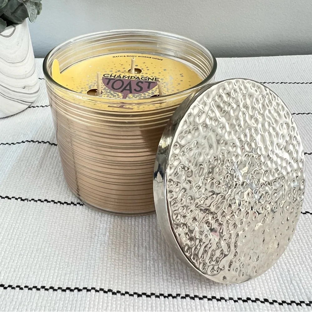 B&BW Champagne Toast 3-Wick Candle | New | Bath and Body Works | HTF Jar